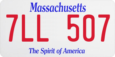 MA license plate 7LL507