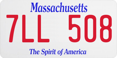MA license plate 7LL508