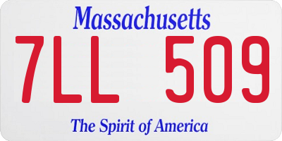 MA license plate 7LL509