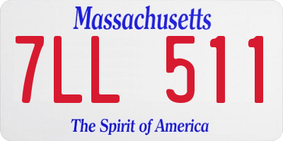 MA license plate 7LL511