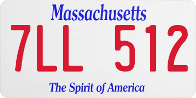 MA license plate 7LL512