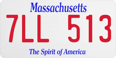 MA license plate 7LL513