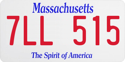 MA license plate 7LL515
