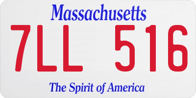 MA license plate 7LL516