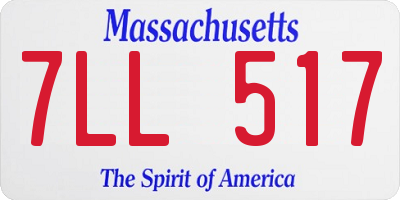 MA license plate 7LL517