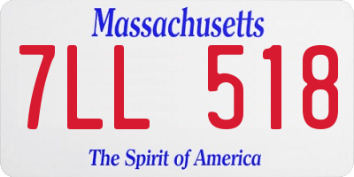 MA license plate 7LL518