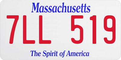 MA license plate 7LL519