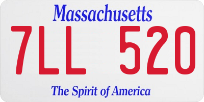 MA license plate 7LL520