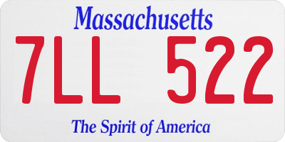 MA license plate 7LL522