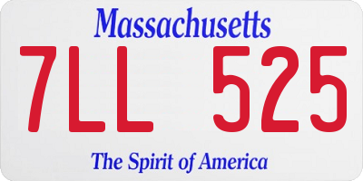 MA license plate 7LL525