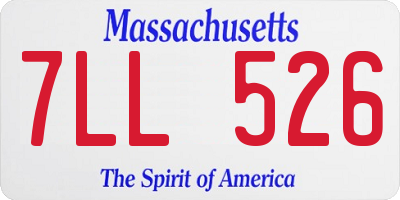 MA license plate 7LL526