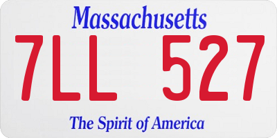 MA license plate 7LL527