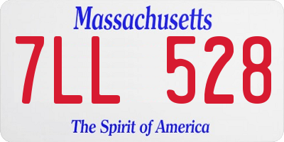MA license plate 7LL528
