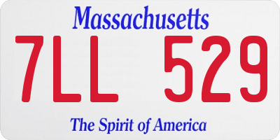MA license plate 7LL529