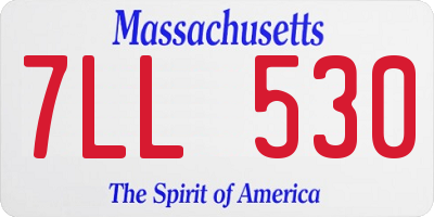 MA license plate 7LL530