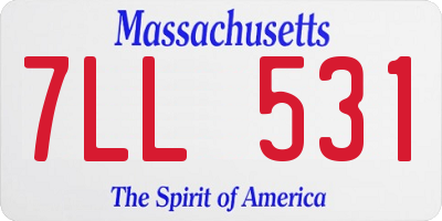 MA license plate 7LL531
