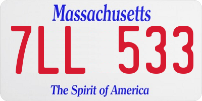MA license plate 7LL533