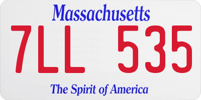 MA license plate 7LL535