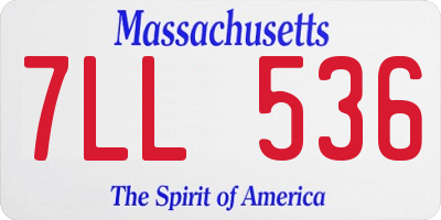 MA license plate 7LL536