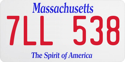MA license plate 7LL538