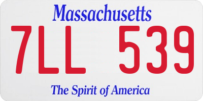 MA license plate 7LL539