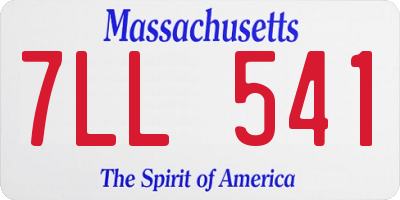 MA license plate 7LL541