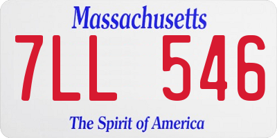 MA license plate 7LL546