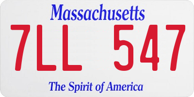 MA license plate 7LL547