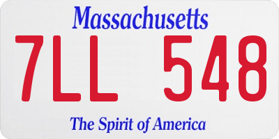 MA license plate 7LL548