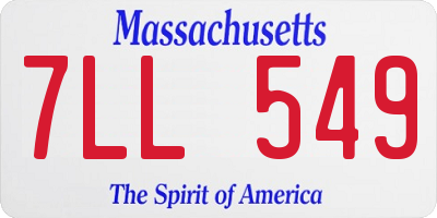 MA license plate 7LL549