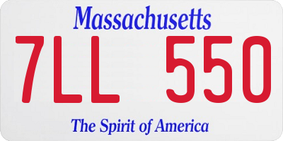 MA license plate 7LL550