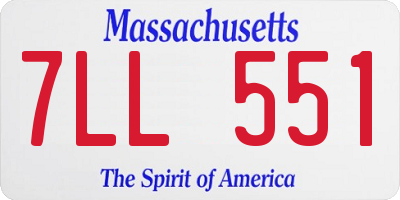 MA license plate 7LL551