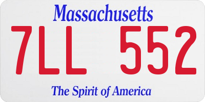 MA license plate 7LL552
