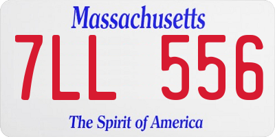 MA license plate 7LL556