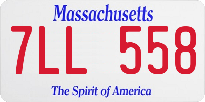 MA license plate 7LL558