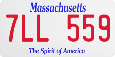 MA license plate 7LL559