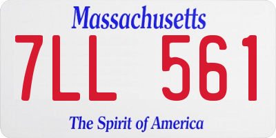 MA license plate 7LL561