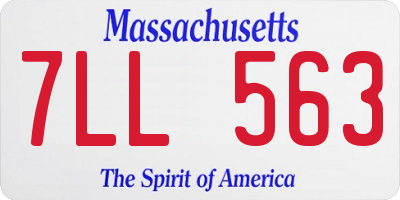 MA license plate 7LL563
