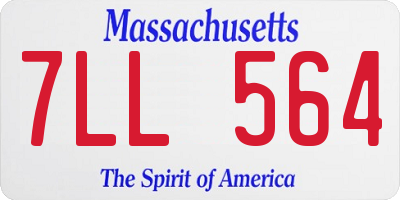 MA license plate 7LL564