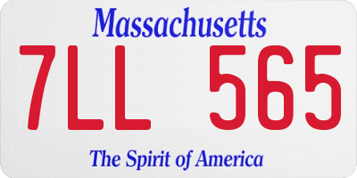 MA license plate 7LL565