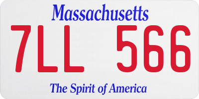 MA license plate 7LL566