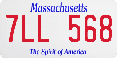 MA license plate 7LL568