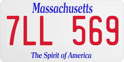 MA license plate 7LL569