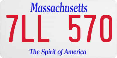 MA license plate 7LL570