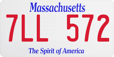 MA license plate 7LL572