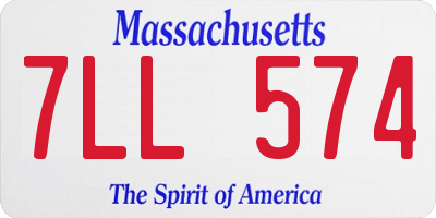 MA license plate 7LL574