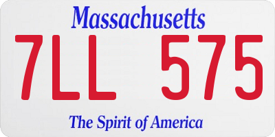 MA license plate 7LL575