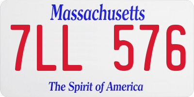 MA license plate 7LL576