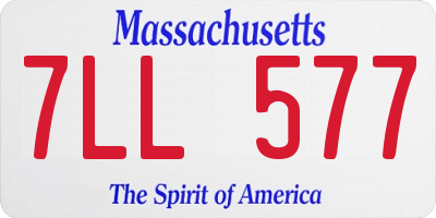 MA license plate 7LL577