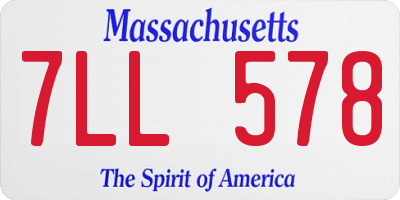MA license plate 7LL578